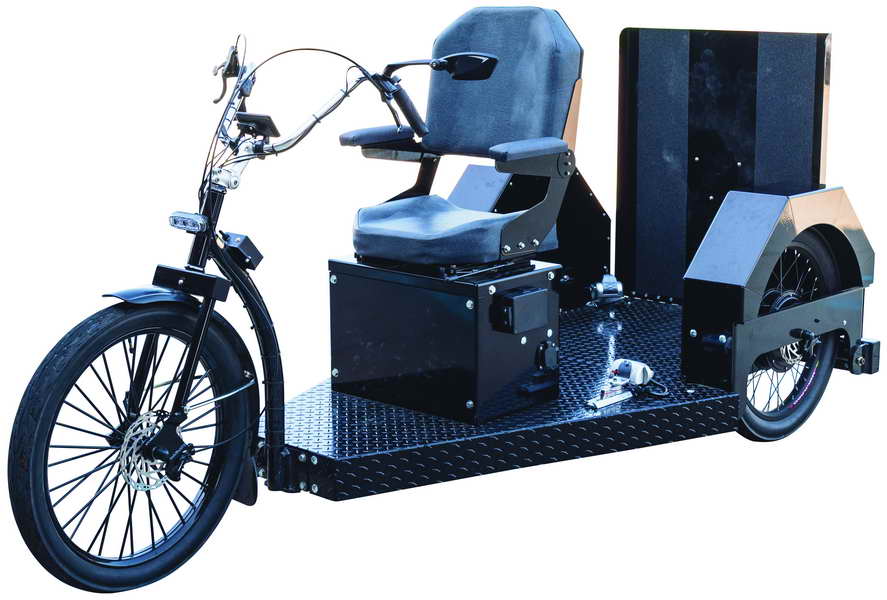 Drive-On trike with driver seat and wheelchair platform