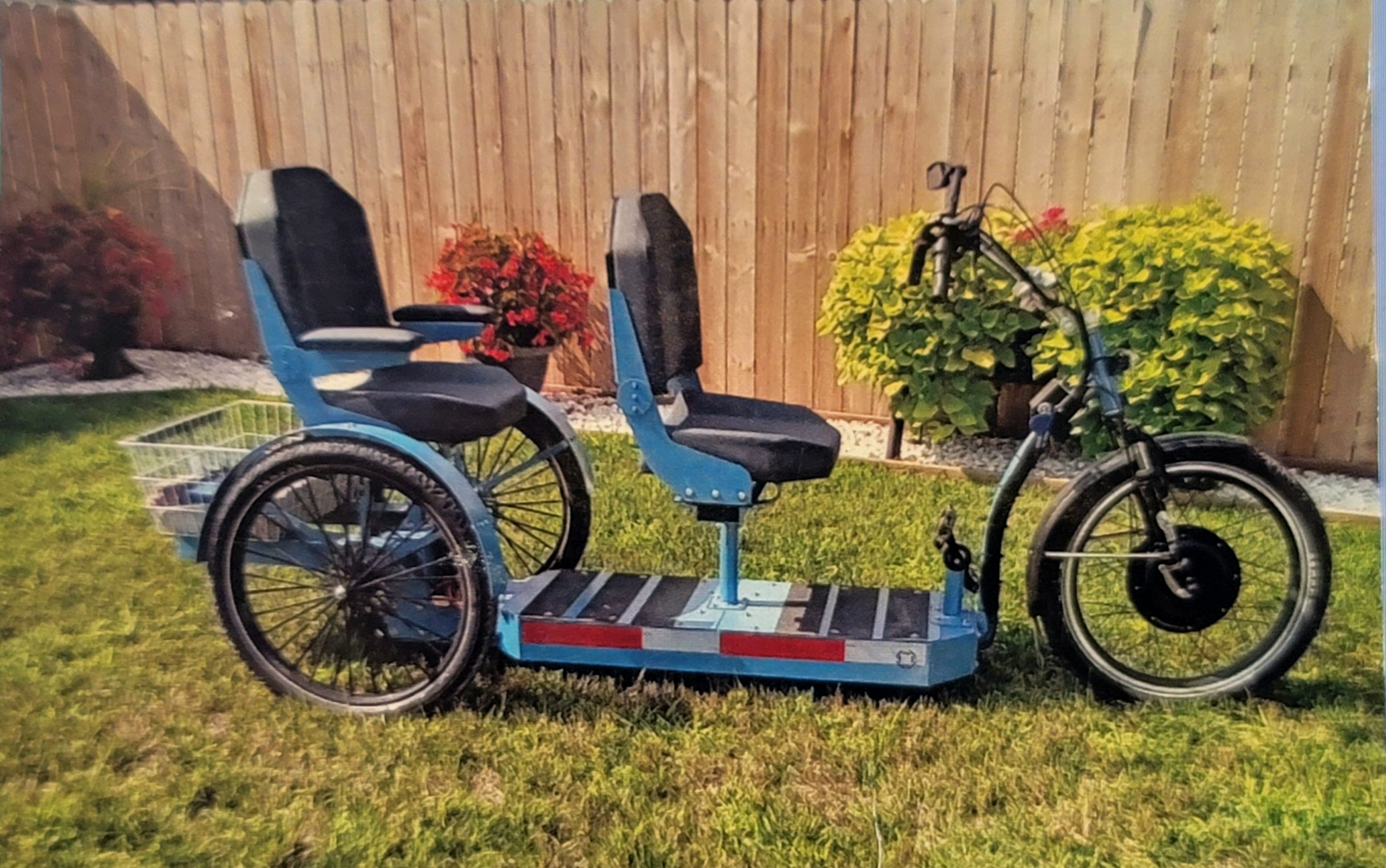 R & M Step-On trike photograph demonstrating its low entry area