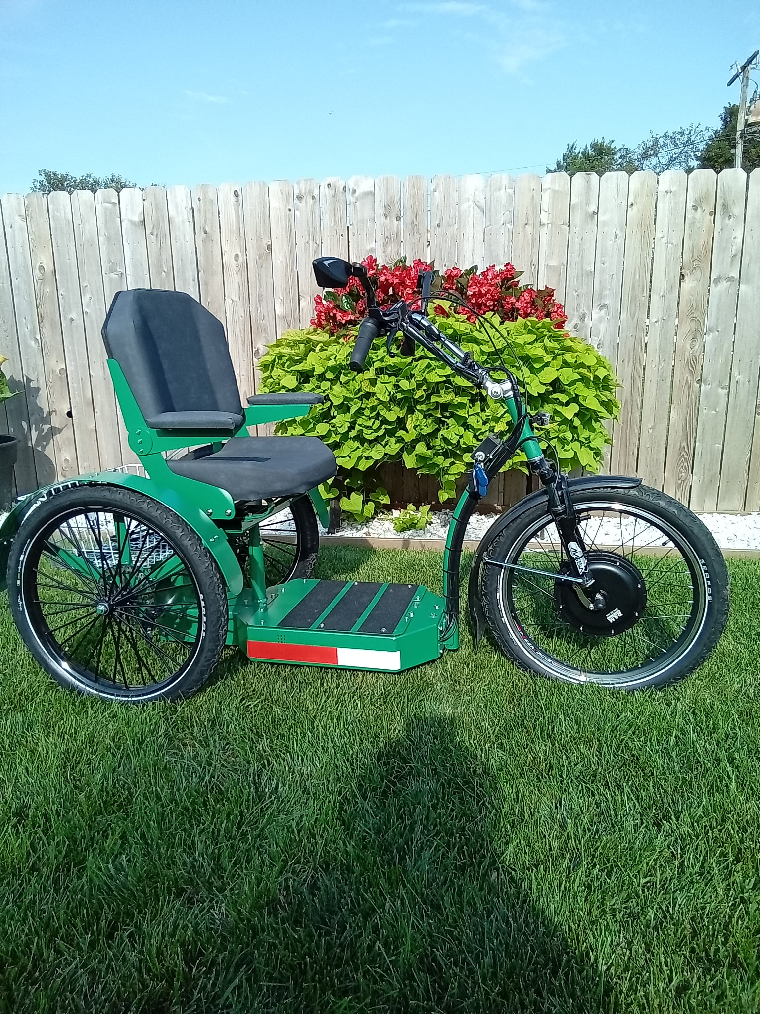 Original photograph of a green Step-On trike